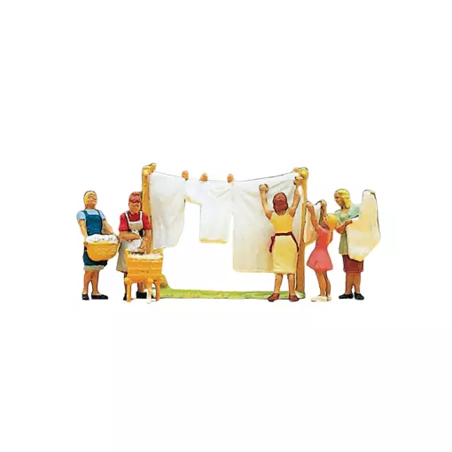 Pack de 5 Blanchisseuses - Figurine - PREISER 10050 - Échelle HO : 1/87ème