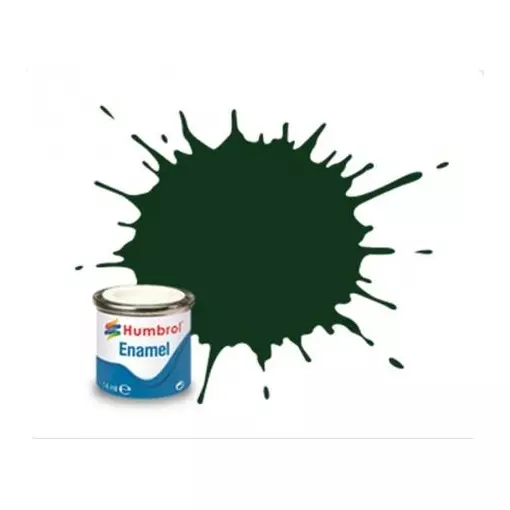 Peinture cellulosique couleur Vert Fonce Satine N°195 - Humbrol A6330- 14 mL