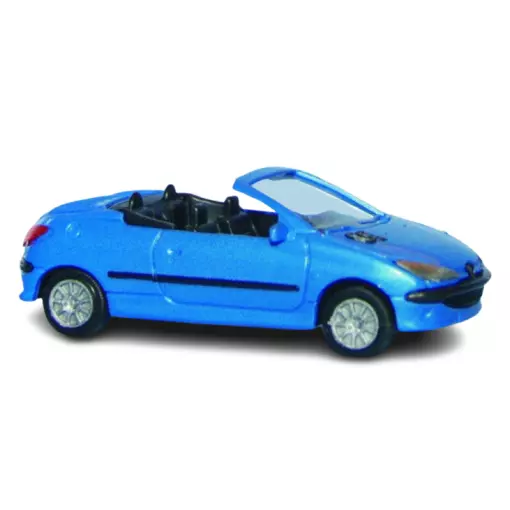 Peugeot 206 cabriolet bleu recife métallisé - SAI 2197 - HO 1/87