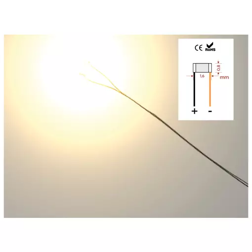 10 leds jaunes pré-câblé - Mafen 060304 - Échelle universelle
