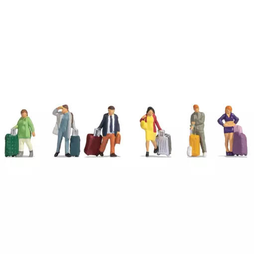Personnages - voyageurs avec valises - NOCH 15223 - HO 1/87