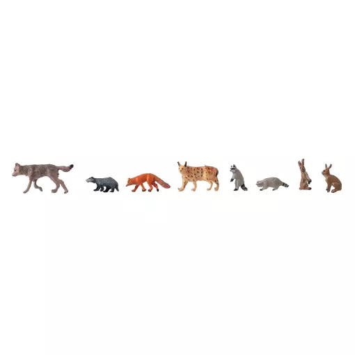 Set de 8 animales del bosque Faller 151915 - HO : 1/87