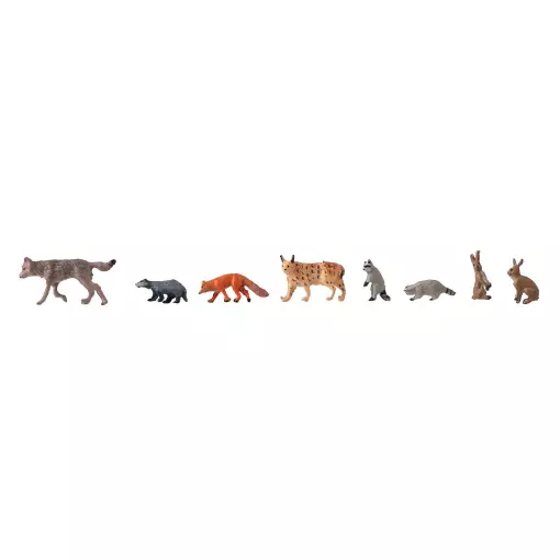 Set of 8 Faller forest animals 151915 - HO : 1/87