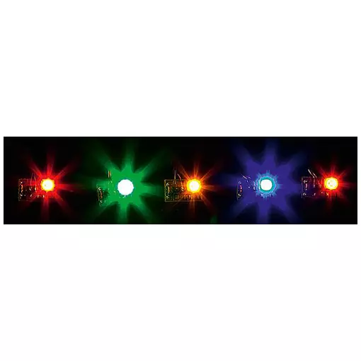 5 LEDs, in different colours