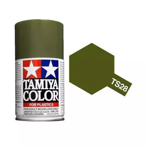 Peinture acrylique en spray - Vert Olive Mat TS-28 - TAMIYA 85028 - 100ml