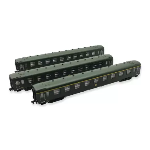 Set of 3 DEV AO Arnold HN4383 passenger carriages - N 1/160 - SNCF - EP III