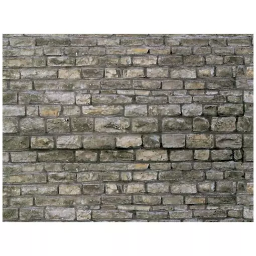 Plaque cartonnée Vollmer 46040 - HO 1/87 - Mur en granite