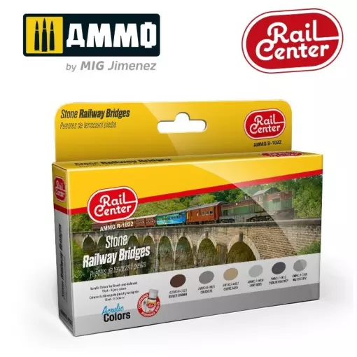 Set de Peintures Acryliques Rail Center Ponts Ferroviaires en Pierre - AMMO.R-1022