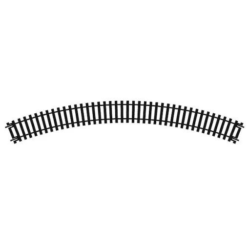 Gebogen dubbele rail R1 radius 371mm 45° (8 sporen per cirkel)