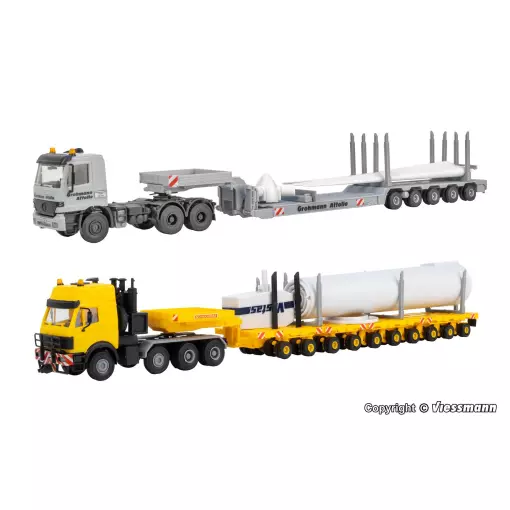 Convoi de camions transport d'éoliennes KIBRI 13520 - HO 1/87