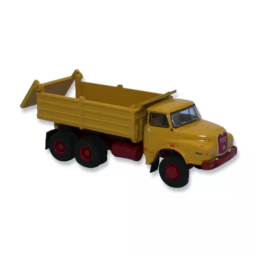 Camion benne MAN 26.280 Brekina 78102 - HO : 1/87 - livrée jaune / rouge