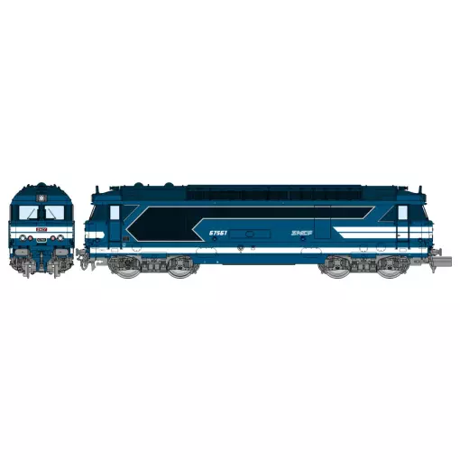 Locomotive diesel BB 67561 - MARSEILLE livrée bleue, logo “Nouille” - Ree Modèles NW335 - SNCF - N 1/160 - EP. IV-V - Analogique - 2R