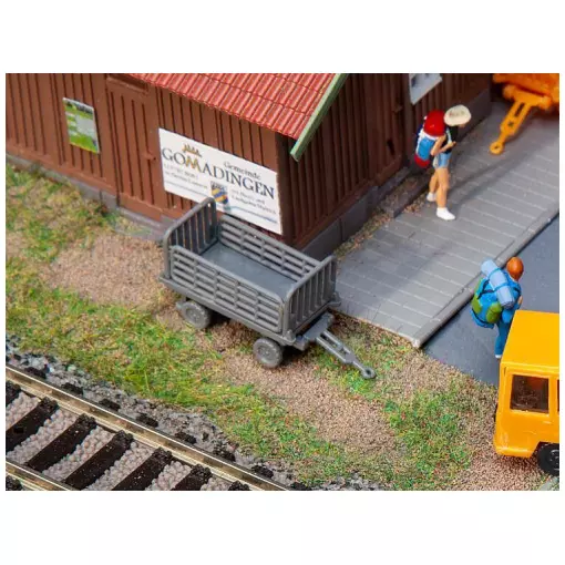 Set of 2 FALLER grey dock carts 180990 - HO 1/87