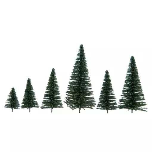 Pack of 25 Noch 32830 fir trees - N 1/160 - Z 1/220 - Height 35 to 90 mm