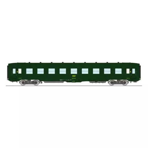 Une voiture couchette DEV AO B9c9 vert REE MODELES VB406 SNCF - HO 1/87 - EP IV