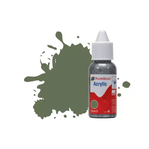 Peinture acrylique n°102 - couleur vert armée Mat HUMBROL DB0102 - 14 mL