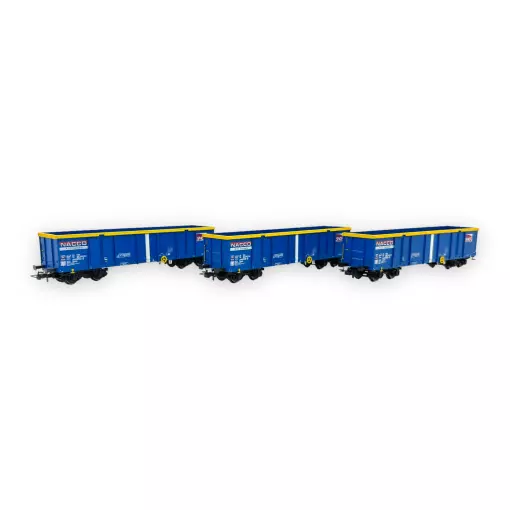 Coffret de 3 Wagons Tombereaux Type Eamnos - JOUEF HJ6293 - HO 1/87 - SNCF - EP VI
