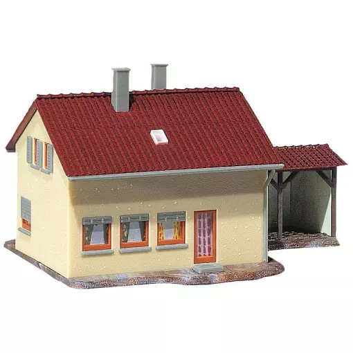 Siedlerhaus mit Unterstand FALLER 131358 - HO 1/87 - 127x114x75mm