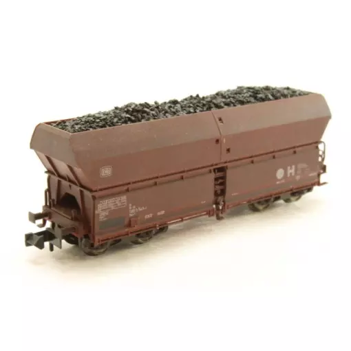 Wagon chargement de charbon avec remorque à déchargement automatique livrée marron