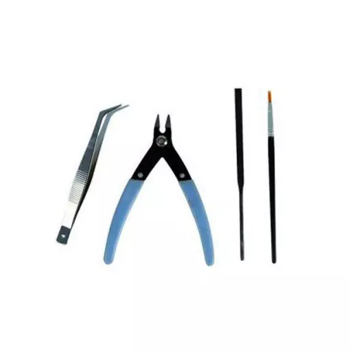 Set of tools - cutting pliers, flat-nose pliers, file, brush - ITALERI 50830