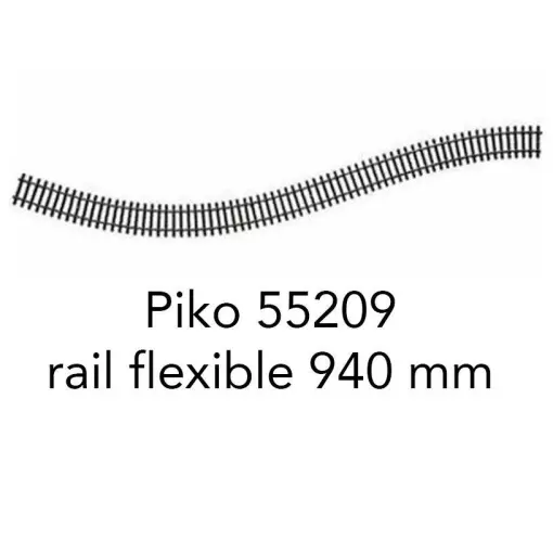 Flexible Schiene Holzschwellen Piko 55209 - HO 1/87 - Code 100 - Gleis A - 940 mm