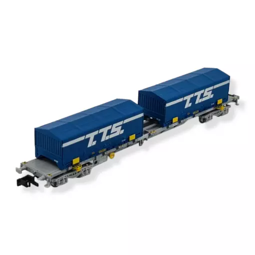 Blauw Arnold NOVATRANS "TTS" containerwagen HN6582 SNCF - N 1/160 - EP V