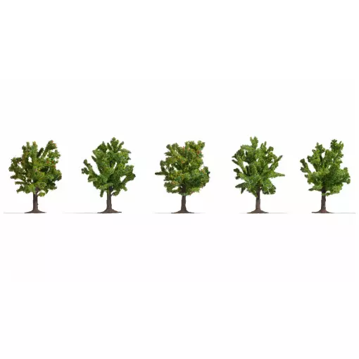 Confezione da 5 alberi da frutto Noch 25610 - HO | TT | N | Z - altezza 80 mm