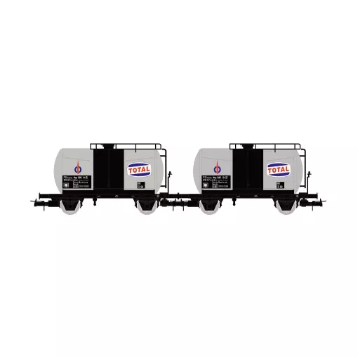Coffret de 2 wagons-citernes « Total » - Rivarossi HR6565 - HO 1/87 - FS - EP III
