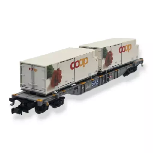 Containertragwagen Sgns gekühlt "coop" MiniTrix 15493 - N: 1/160 - SBB