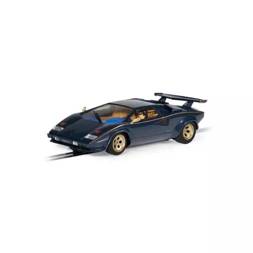 Voiture Analogique - Lamborghini Countach - Bleu et Or - Scalextric CH4411 - Super Slot - I: 1/32