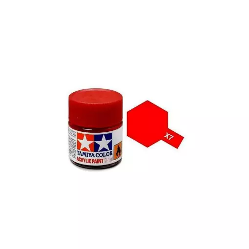Peinture acrylique en pot -  Rouge BRILLANT X7 - TAMIYA 81507 - 10ml