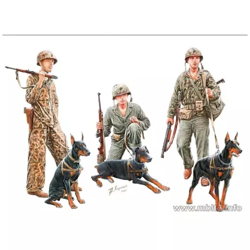 Chien en service - Corps des Marines US - Master Box 35155 - 1/35