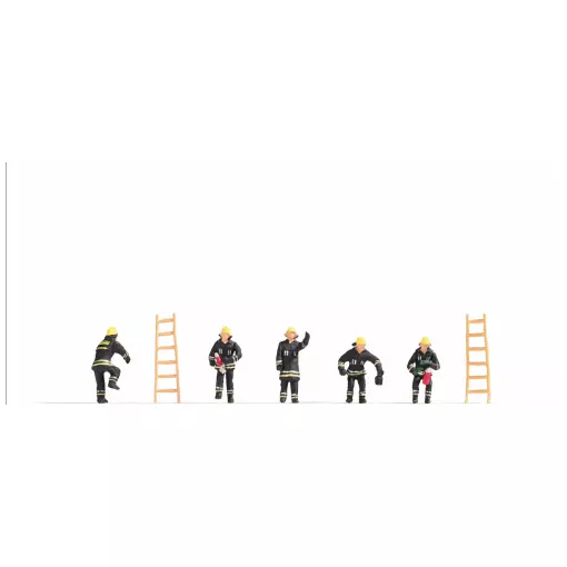 Brandweermannen met 2 ladders - Noch 15021 - HO 1/87