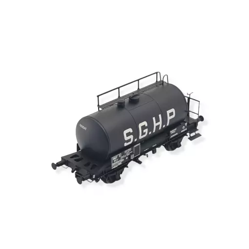 Wagon Citerne Uedinger "S.G.H.P." - Noir - 24m3 - MAKETIS / EXACT TRAIN 20598 - SNCF - HO : 1/87 - EP. III 