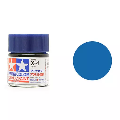 Peinture acrylique en pot - Bleu Brillant X4 - Tamiya 81504 - 10ml