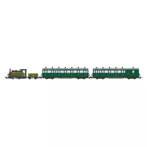 Locomotive à vapeur « Exmoor Pony » et voiture édition spéciale pack train de voyageurs - Peco GR1003 - OO 1/76 - Analogique