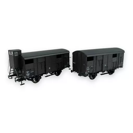 Set of 2 PLM 20T boxcars - Ree Models WB-701 - HO 1/87 - SNCF - Ep III - 2R