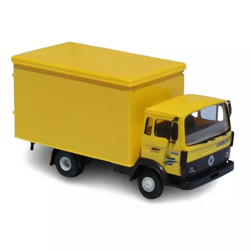 Camion giallo Renault JN 90 PTT, logo dell'ufficio postale, autista SAI 1644 - HO 1/87