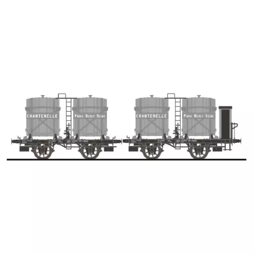 COFFRET DE 2 WAGONS FOUDRES CHANTERELLE PO - MAKETTE 4513 - HO 1/87 - SNCF - EP II - 2R