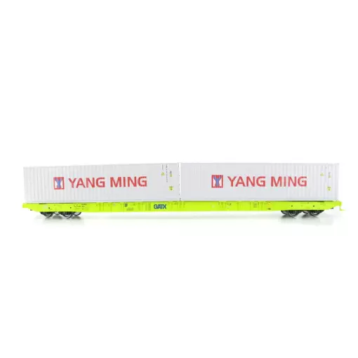 Wagon porte conteneur Sggnss GATX Yang Ming - HO 1/87 - Igra 96010053