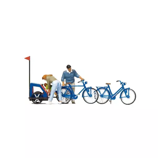 A family on bicycles - PREISER 10635 - HO 1/87