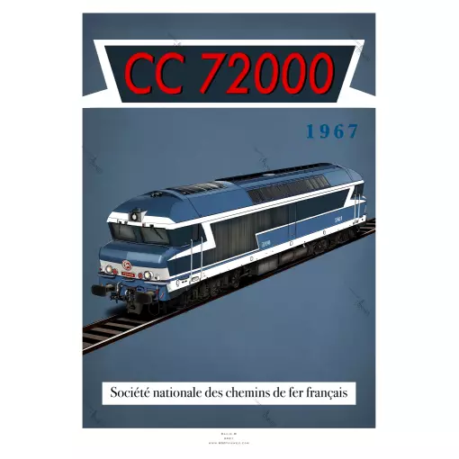 Poster Locomotive CC 72000 - 1967 - 800Tonnes 8TCC72000 - A2 42.0 x 59.4 cm - SNCF