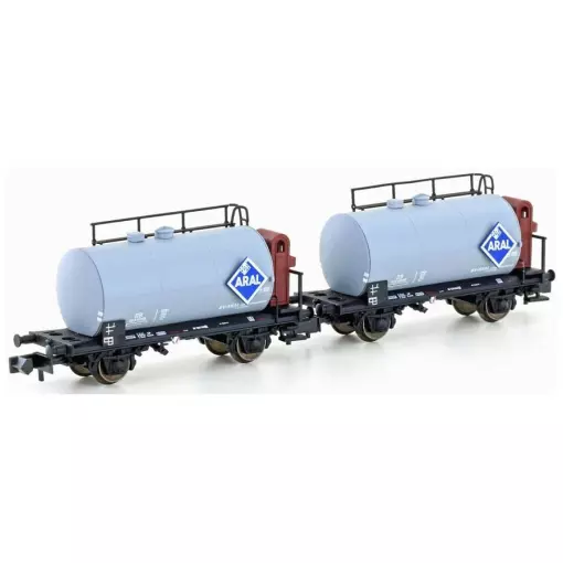 Set 2 Wagons citernes Aral Hobbytrain H24802 - DB - N 1/160 - EP III