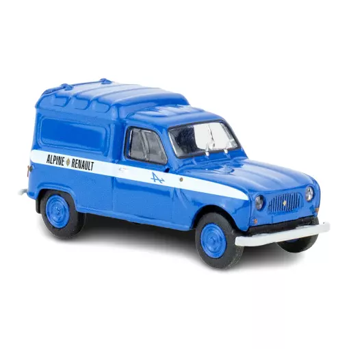 Renault 4 Transporter, Alpine Renault blau SAI 2456 BREKINA 14758 - HO : 1/87 -