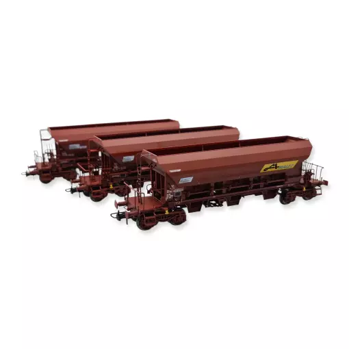 Set 3 wagons trémie F70 FACS - REE Modèles WB803 - STVA / SWG / MALLET - HO 1/87 - SNCF