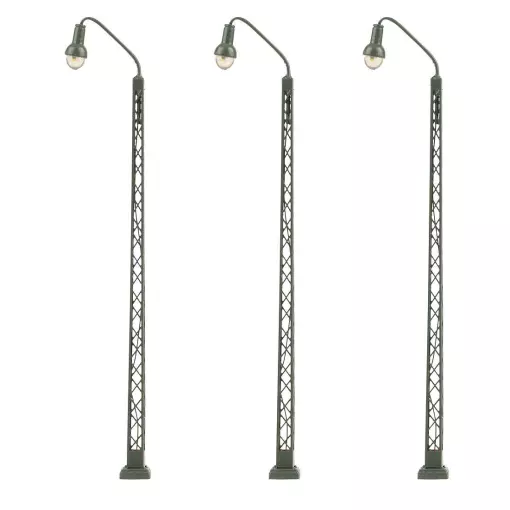 Set 3 Lanternes à treillis à LED Faller 272129 - N 1/160 - hauteur 65 mm