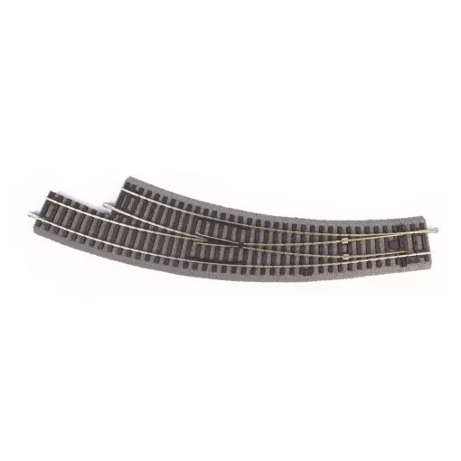 Right Curved Turnout R3-R4 A-Track Ballasted PU6 15° PIKO 55428 | HO 1/87 | Code 100