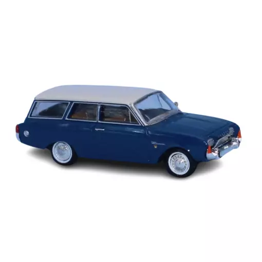 Ford Taunus P3 Turnier - Bleu foncé & blanc - 1964 - Brekina 19479 - HO 1/87 
