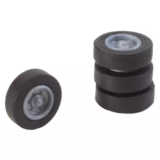 Lot de 4 pneus avec jantes pour camions Car System - FALLER 163107 - N 1/160
