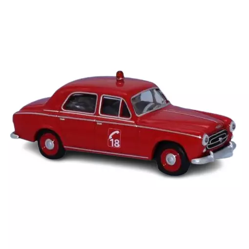 Voiture Peugeot 403 8cv sapeurs pompiers rouge SAI 6221 - HO 1/87